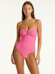 Sea Level Pink Spinnaker U Bar Bandeau Swimsuit - Image 2 of 7