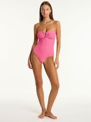 Sea Level Pink Spinnaker U Bar Bandeau Swimsuit - Image 6 of 7