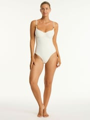 Sea Level Cream Caracus Balconette Bra One Piece Swimsuit - Image 4 of 8