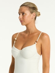 Sea Level Cream Caracus Balconette Bra One Piece Swimsuit - Image 7 of 8