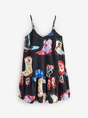 Eleanor Bowmer Howdy Print 100% Cotton Black/Purple Slip - Image 6 of 9