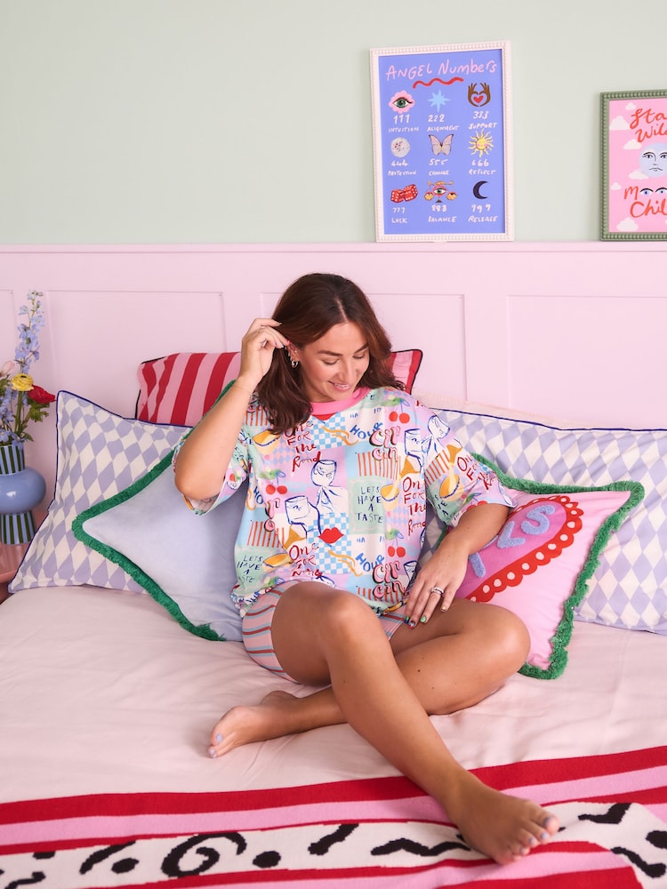 Eleanor Bowmer Print T-Shirt and Shorts Pyjamas Set - Image 1 of 5