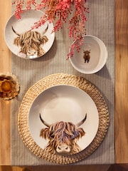 12 Piece Natural Hamish The Highland Cow Dinner Set - Image 2 of 5