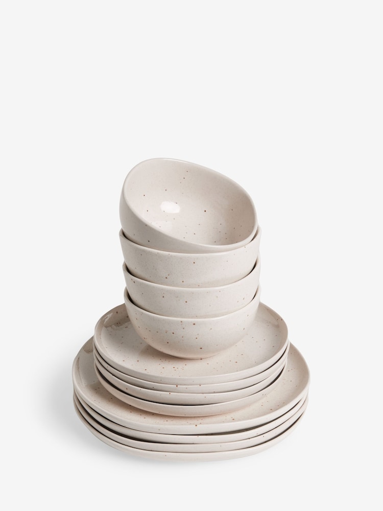 12 Piece Natural Amira Speckle Dinner Set - Image 1 of 1