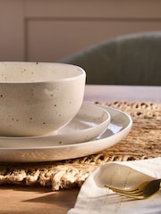 12 Piece Natural Amira Speckle Dinner Set - Image 4 of 5