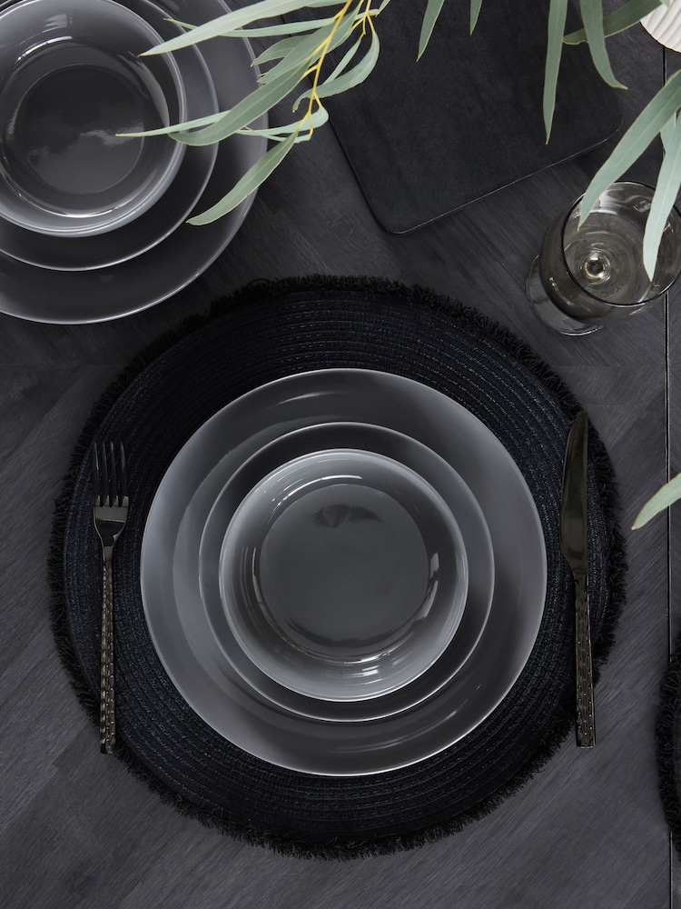 12 Piece Charcoal Grey Moderna Dinner Set - Image 2 of 5 12 Piece Charcoal Grey Moderna Dinner Set - Image 2 of 5