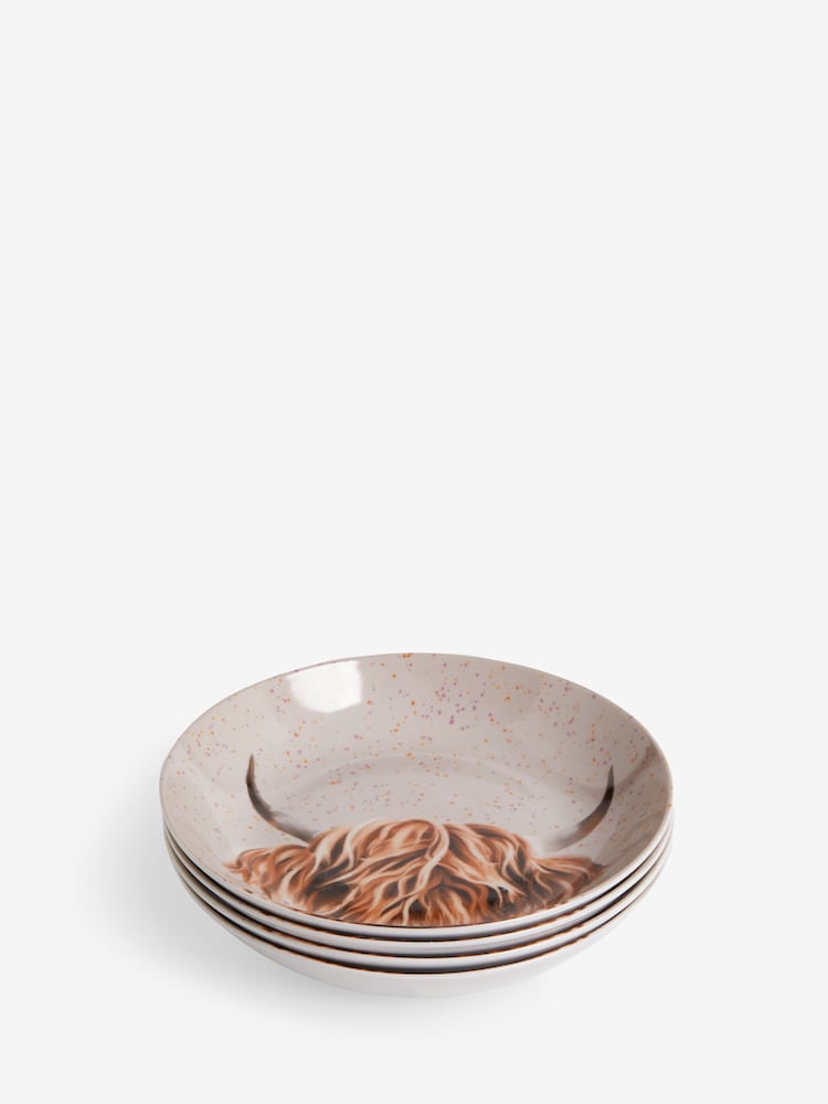 Set of 4 Natural Hamish The Highland Cow Pasta Bowls - Image 4 of 4 Set of 4 Natural Hamish The Highland Cow Pasta Bowls - Image 4 of 4