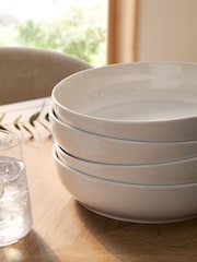 Set of 4 White Moderna Pasta Bowls - Image 3 of 4