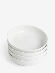 Set of 4 White Moderna Pasta Bowls - Image 4 of 4