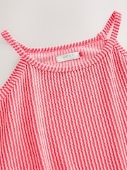 Coral Pink Stripe Strappy Halter Summer Dress (3-16yrs) - Image 9 of 9