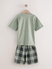 Grün/Orange - Kurze, karierte Pyjamas im 3er-Pack (3–16 Jahre) - Bild 9 von 11