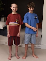 Red/Blue Check Woven Short Pyjamas 2 Pack (4-16yrs) - Image 1 of 5