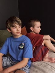 Red/Blue Check Woven Short Pyjamas 2 Pack (4-16yrs) - Image 3 of 5