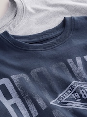 Navy/ Grey Varsity Check Woven Short Pyjamas 2 Pack (4-16yrs) - Image 8 of 8