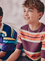 Multi Bright Stripe Short Pyjamas 2 Pack (3-16yrs) - Image 4 of 11