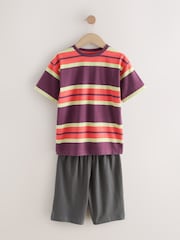 Multi Bright Stripe Short Pyjamas 2 Pack (3-16yrs) - Image 8 of 11