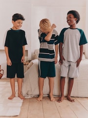 Black/Green Short Pyjamas 3 Pack (3-16yrs) - Image 1 of 7