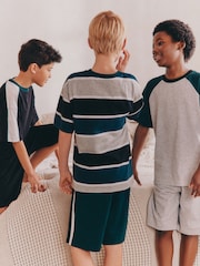 Black/Green Short Pyjamas 3 Pack (3-16yrs) - Image 2 of 7