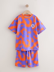 Orange/ Blue/ Grey Camouflage 100% Cotton Short Pyjamas 3 Pack (3-16yrs) - Image 10 of 12