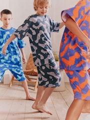 oranžna/ modra/ Grey Camouflage - Kratke pižame 3 paket (3-16let) - Slika 3 iz 8