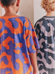 oranžna/ modra/ Grey Camouflage - Kratke pižame 3 paket (3-16let) - Slika 4 iz 8