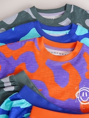 oranžna/ modra/ Grey Camouflage - Kratke pižame 3 paket (3-16let) - Slika 8 iz 8