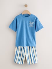 Red/ Blue/ Green Stripes Short Pyjamas 3 Pack (3-16yrs) - Image 2 of 7
