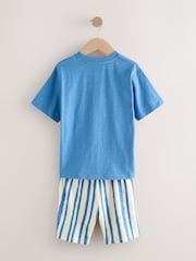 Red/ Blue/ Green Stripes Short Pyjamas 3 Pack (3-16yrs) - Image 5 of 7