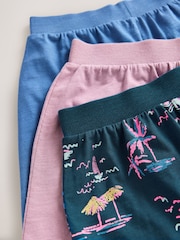 Navy/ Purple Waves Short Pyjamas 3 Pack (3-16yrs) - Image 12 of 12