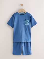 Navy/ Purple Waves Short Pyjamas 3 Pack (3-16yrs) - Image 7 of 12