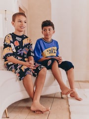Black/Purple Basketball Short Pyjamas 2 Pack (3-16yrs) - Image 2 of 11
