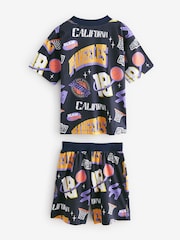 Black/Purple Basketball Short Pyjamas 2 Pack (3-16yrs) - Image 9 of 11