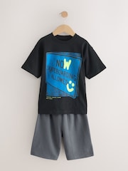 Black/Green Relaxed 100% Cotton Shorts Pyjamas 2 Pack (4-16yrs) - Image 8 of 10