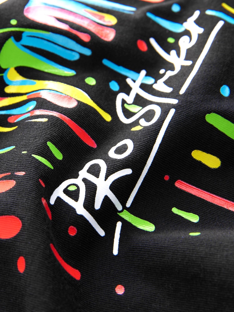 Black/ Multi Bright Football Short Pyjamas 2 Pack (5-16yrs) - Image 11 of 11