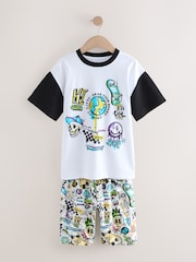 White/Black/Grey Short Pyjamas 2 Pack (5-14yrs) - Image 2 of 6