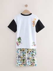 White/Black/Grey Short Pyjamas 2 Pack (5-14yrs) - Image 3 of 6