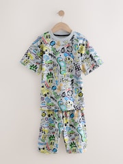 White/Black/Grey Short Pyjamas 2 Pack (5-14yrs) - Image 4 of 6