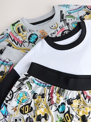 White/Black/Grey Short Pyjamas 2 Pack (5-14yrs) - Image 6 of 6