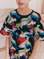 Blue/ White Graffiti Skull Short Pyjamas 3 Pack (3-16yrs) - Image 2 of 4