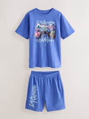 Multi Bright Graffiti Gamer Short Pyjamas 2 Pack (3-16yrs) - Image 10 of 14