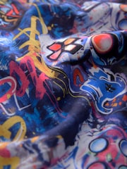 Večbarvni grafiti gamer - Komplet 2 sproščenih 100% bombažnih kratkih pižam (6-16let) - Slika 6 iz 6