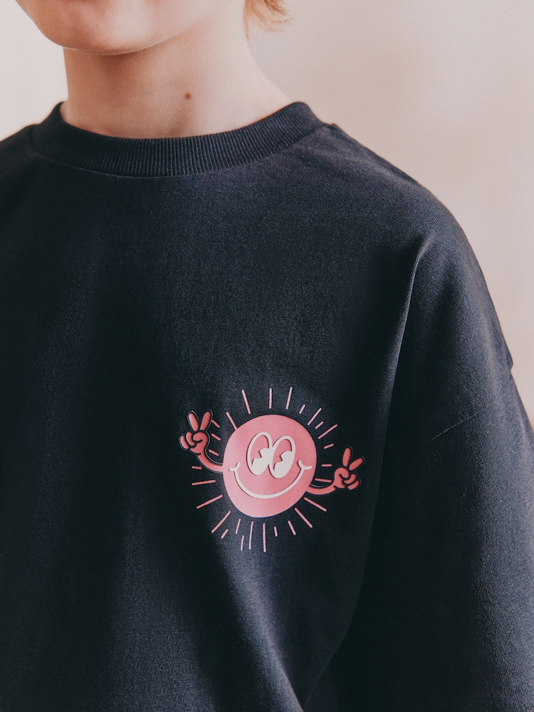Schwarz/Rosa mit Slogan - Kurzer Pyjama aus 100 % Baumwolle (3–16 J.) - Bild 3 von 3 Schwarz/Rosa mit Slogan - Kurzer Pyjama aus 100 % Baumwolle (3–16 J.) - Bild 3 von 3