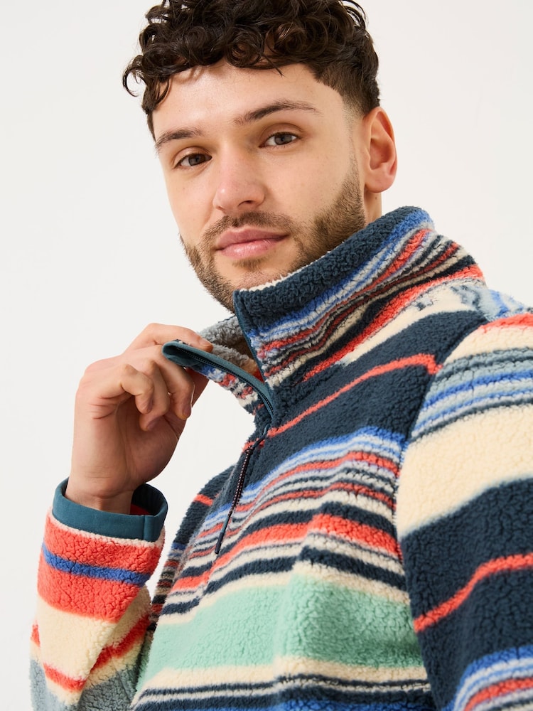 Blue Stripe Fleece Half Zip - Image 3 of 6