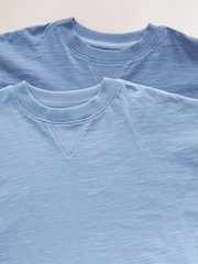 Blue/Grey 100% Cotton Short Sleeve Long Bottoms 2 Pack (3-16yrs) - Image 10 of 12