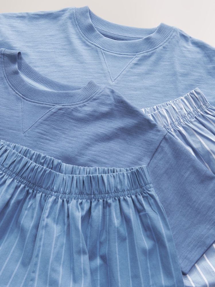 Blue/Grey 100% Cotton Short Sleeve Long Bottoms 2 Pack (3-16yrs) - Image 12 of 12 Blue/Grey 100% Cotton Short Sleeve Long Bottoms 2 Pack (3-16yrs) - Image 12 of 12