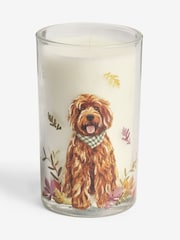 Orange Louie the Labradoodle Pumpkin Ginger Chai Pillar Candle - Image 3 of 3