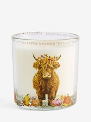 Orange Hamish the Highland Cow Pumpkin Ginger Chai Pillar Candle - Image 4 of 4