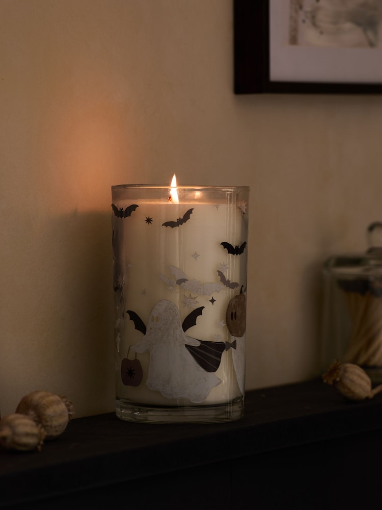 Natural Ghost Pumpkin Spice Pillar Candle - Image 2 of 3