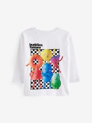 White Long Sleeve Back Print 100% Cotton T-Shirt (3mths-7yrs) - Image 2 of 4