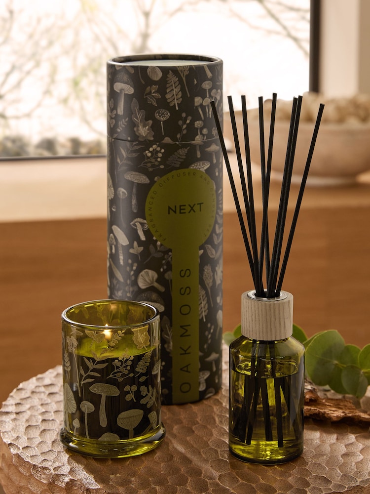 Black/Green Oakmoss Diffuser and Candle Set - Image 1 of 4